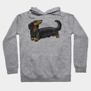 Dog - Long Haired Dachshund - Black and Tan Hoodie